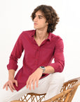Oxford Red Rose Slim Fit Full Sleeve Shirt