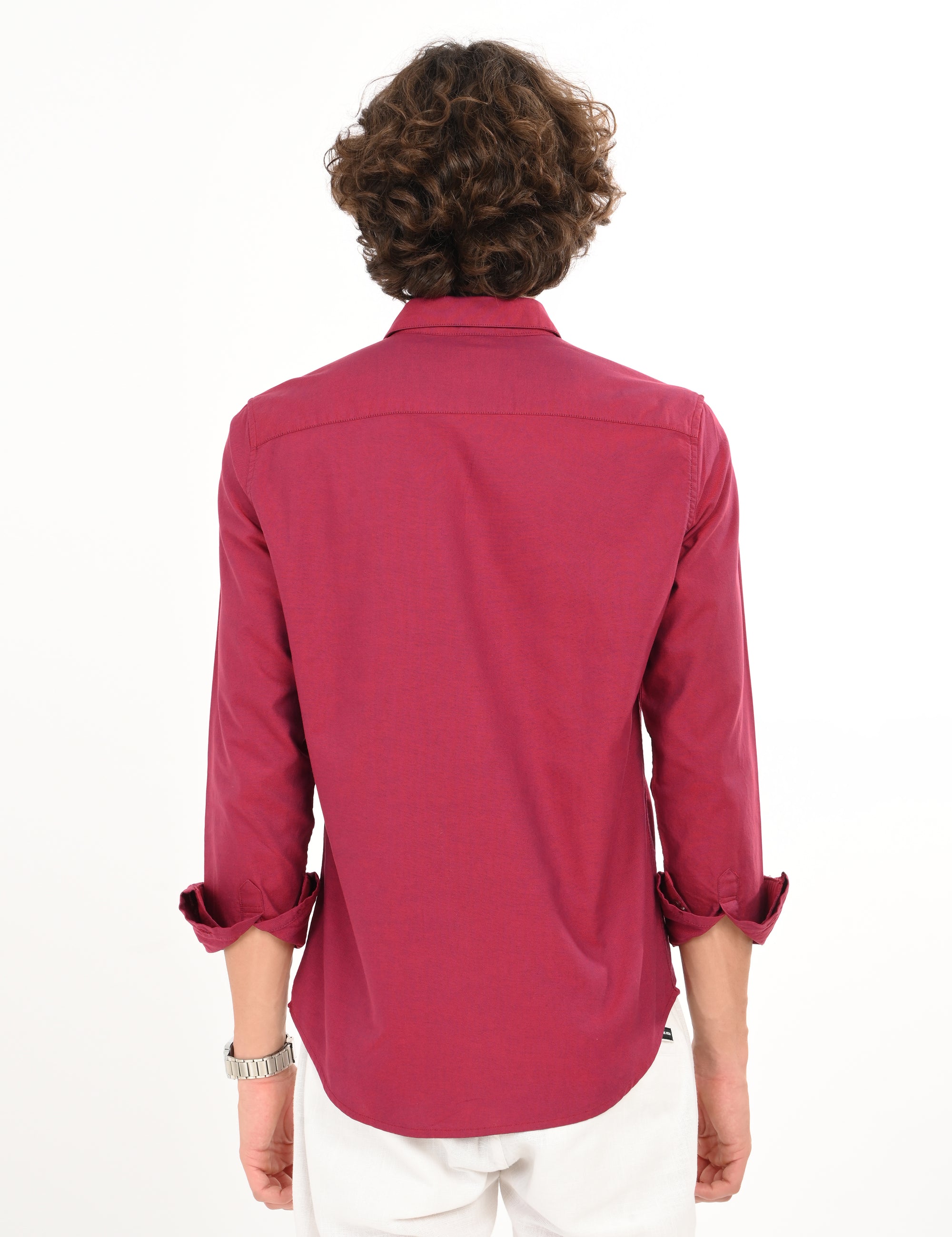 Oxford Red Rose Slim Fit Full Sleeve Shirt