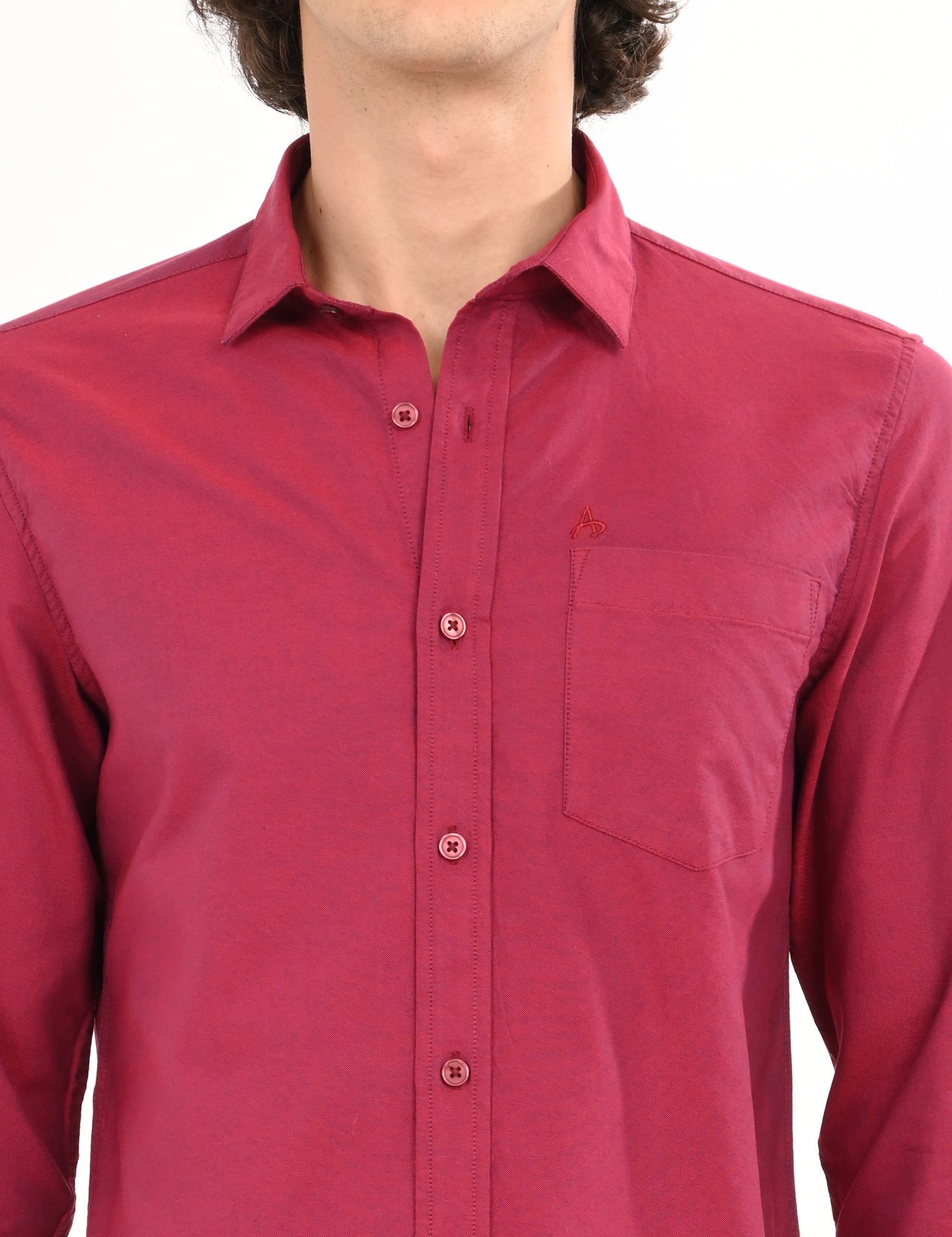 Oxford Red Rose Slim Fit Full Sleeve Shirt