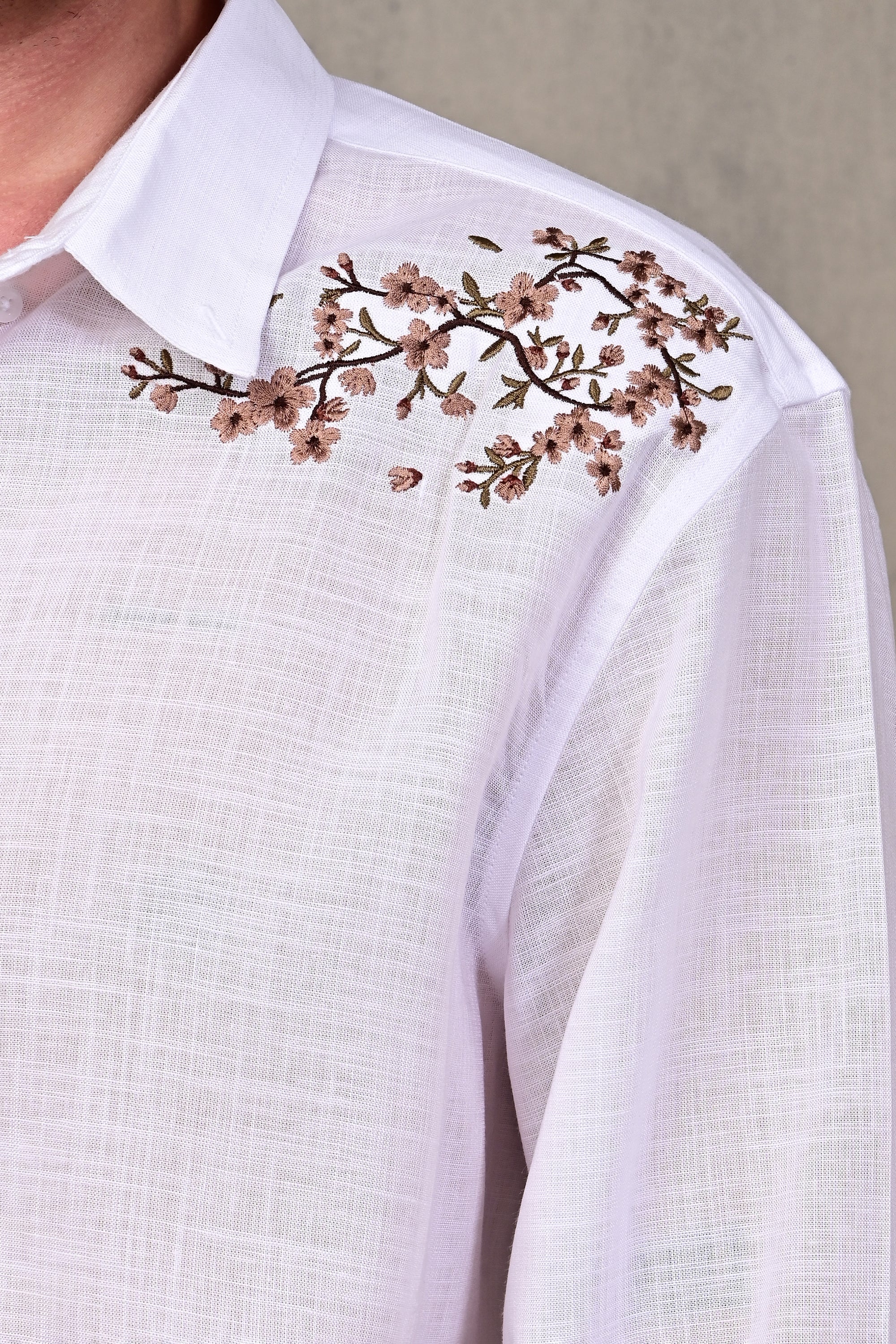 Meadow Vine Embroidered Relaxed Fit Shirt
