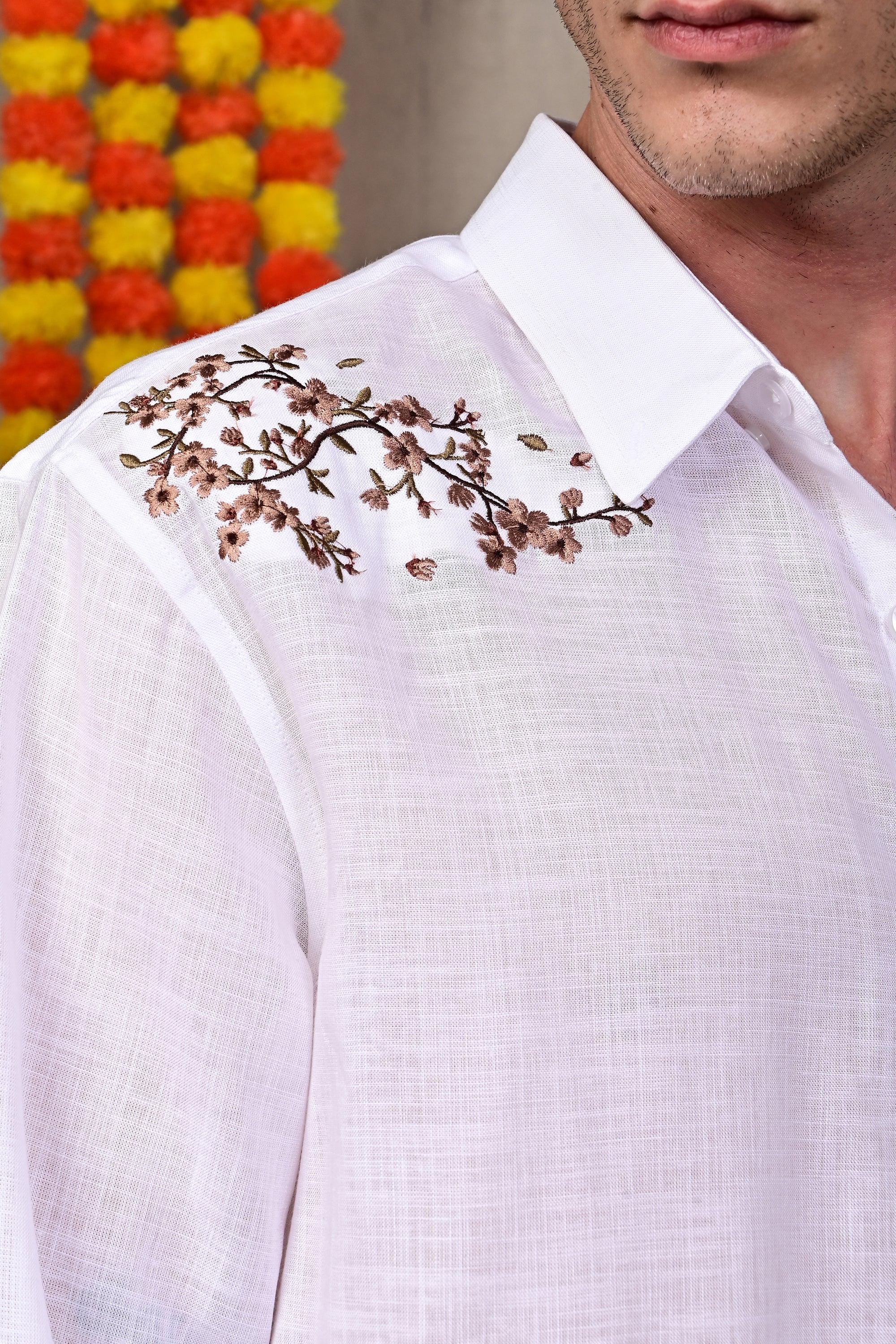 Meadow Vine Embroidered Relaxed Fit Shirt