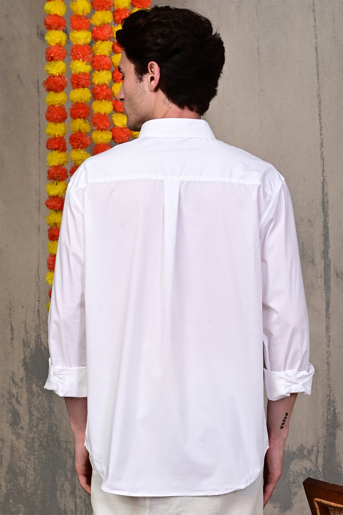 Relaxed Fit Printed White Shirt
