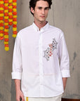 Relaxed Fit Printed White Shirt