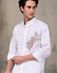 Relaxed Fit Printed White Shirt