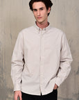 Cream Relaxed Fit Stretch Shirt