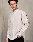 Cream Relaxed Fit Stretch Shirt