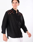 Watermelon Embroidery Linen Relaxed Fit Shirt