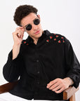 Watermelon Embroidery Linen Relaxed Fit Shirt