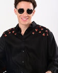 Watermelon Embroidery Linen Relaxed Fit Shirt