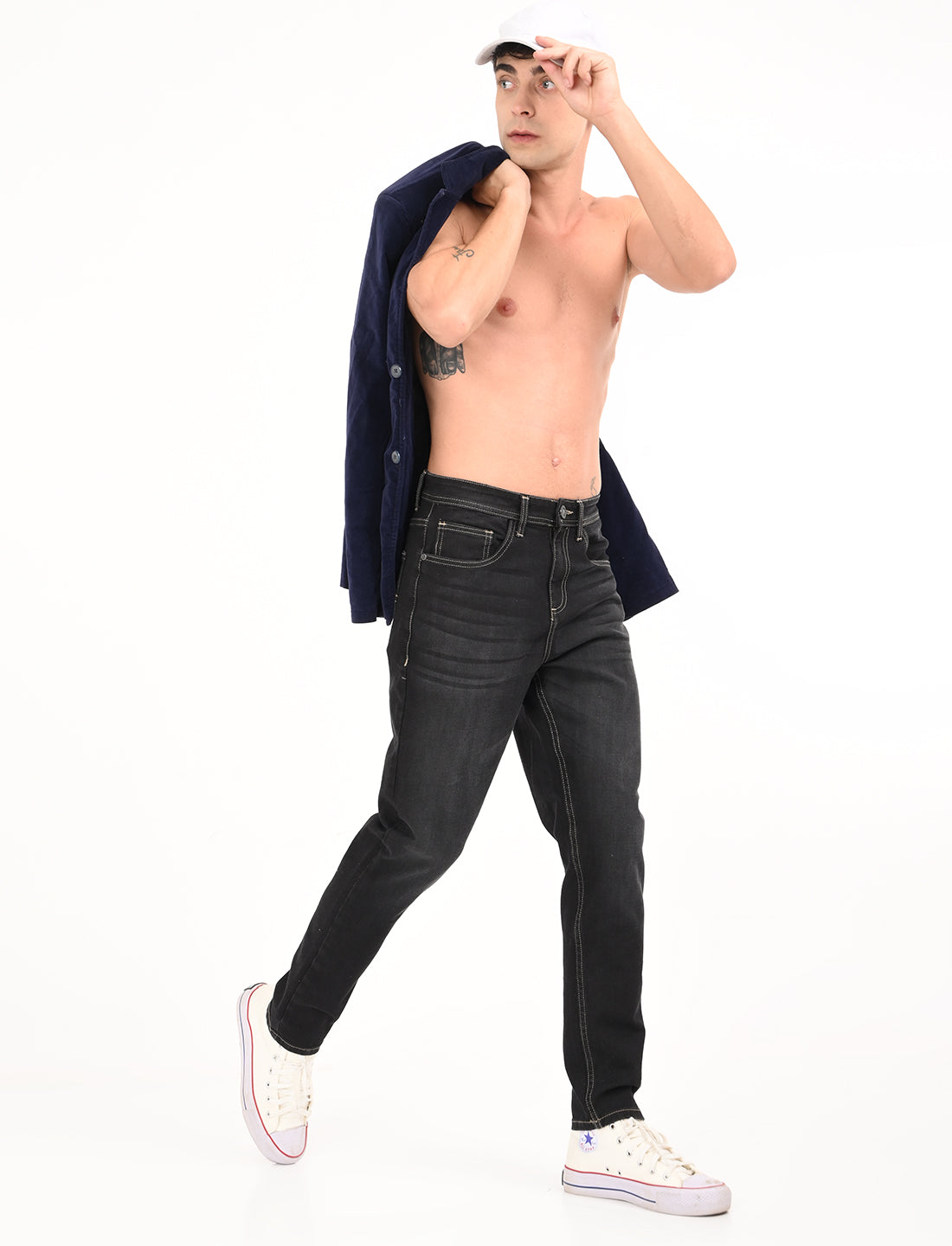 Comfort Fit Matte Black Denim Pants