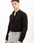 Brown Flex Slim Fit Lycra Shirt