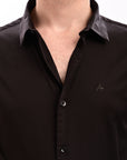 Brown Flex Slim Fit Lycra Shirt