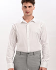White Flex Slim Fit Lycra Shirt