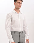 White Flex Slim Fit Lycra Shirt