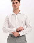 White Flex Slim Fit Lycra Shirt