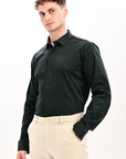 Dark Green Flex Slim Fit Lycra Shirt