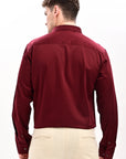 Maroon Flex Slim Fit Lycra Shirt