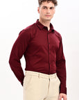 Maroon Flex Slim Fit Lycra Shirt