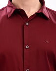 Maroon Flex Slim Fit Lycra Shirt