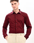 Maroon Flex Slim Fit Lycra Shirt
