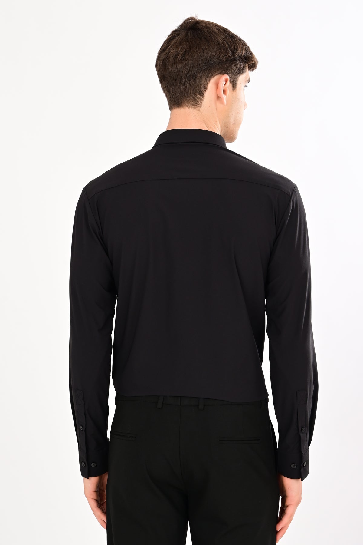 Black Stretch Slim Fit Shirt