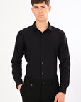 Black Stretch Slim Fit Shirt