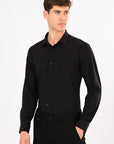 Black Stretch Slim Fit Shirt