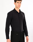 Black Stretch Slim Fit Shirt