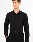 Black Stretch Slim Fit Shirt
