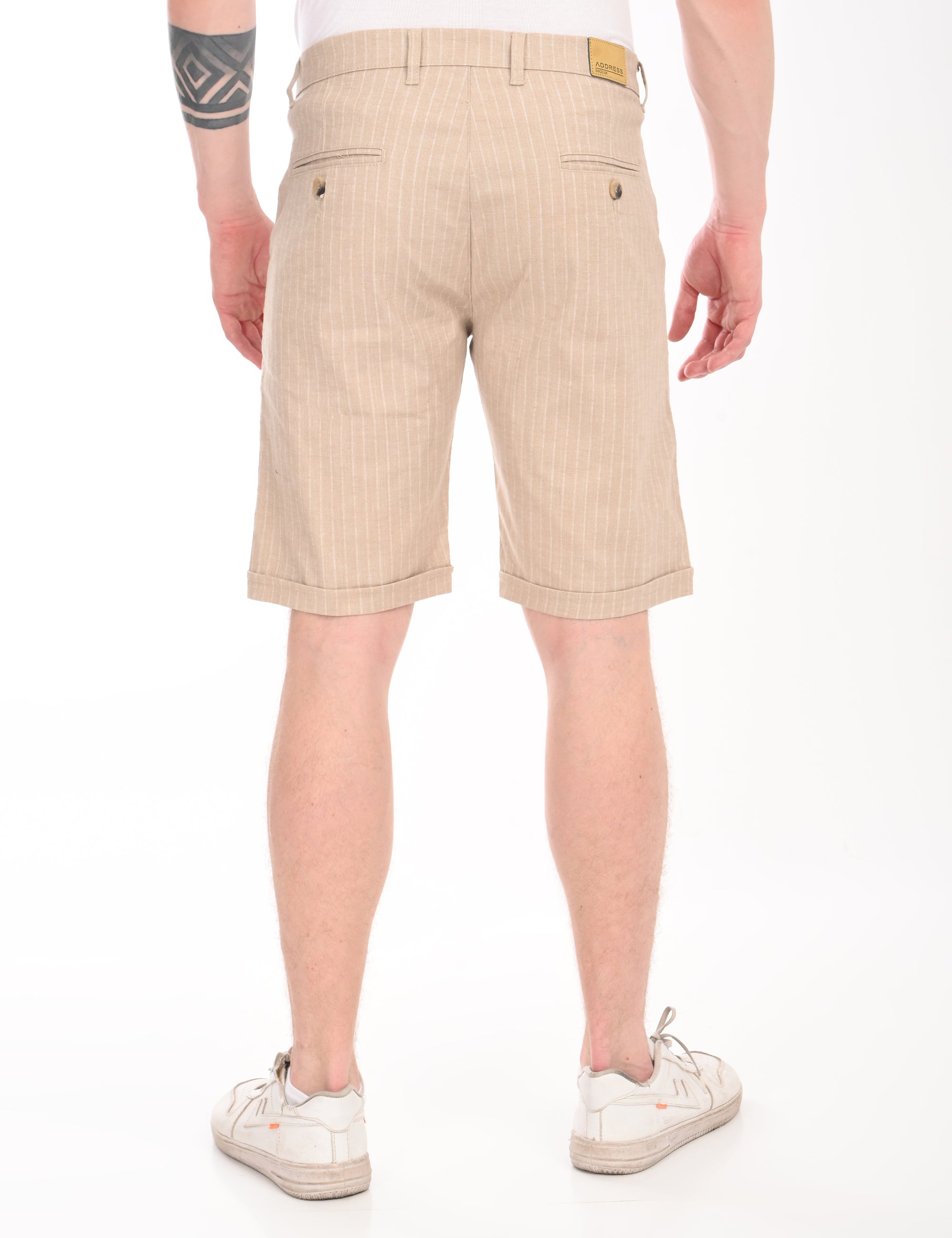Regular Fit Light Khaki Cotton Shorts