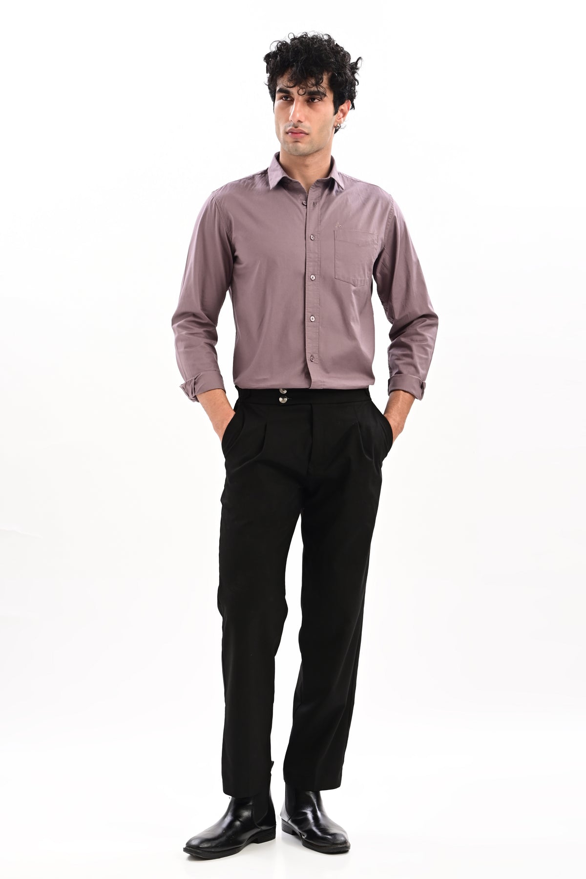 Elite Oxford Tapered Fit Full Sleeve Shirt – Old Lavender