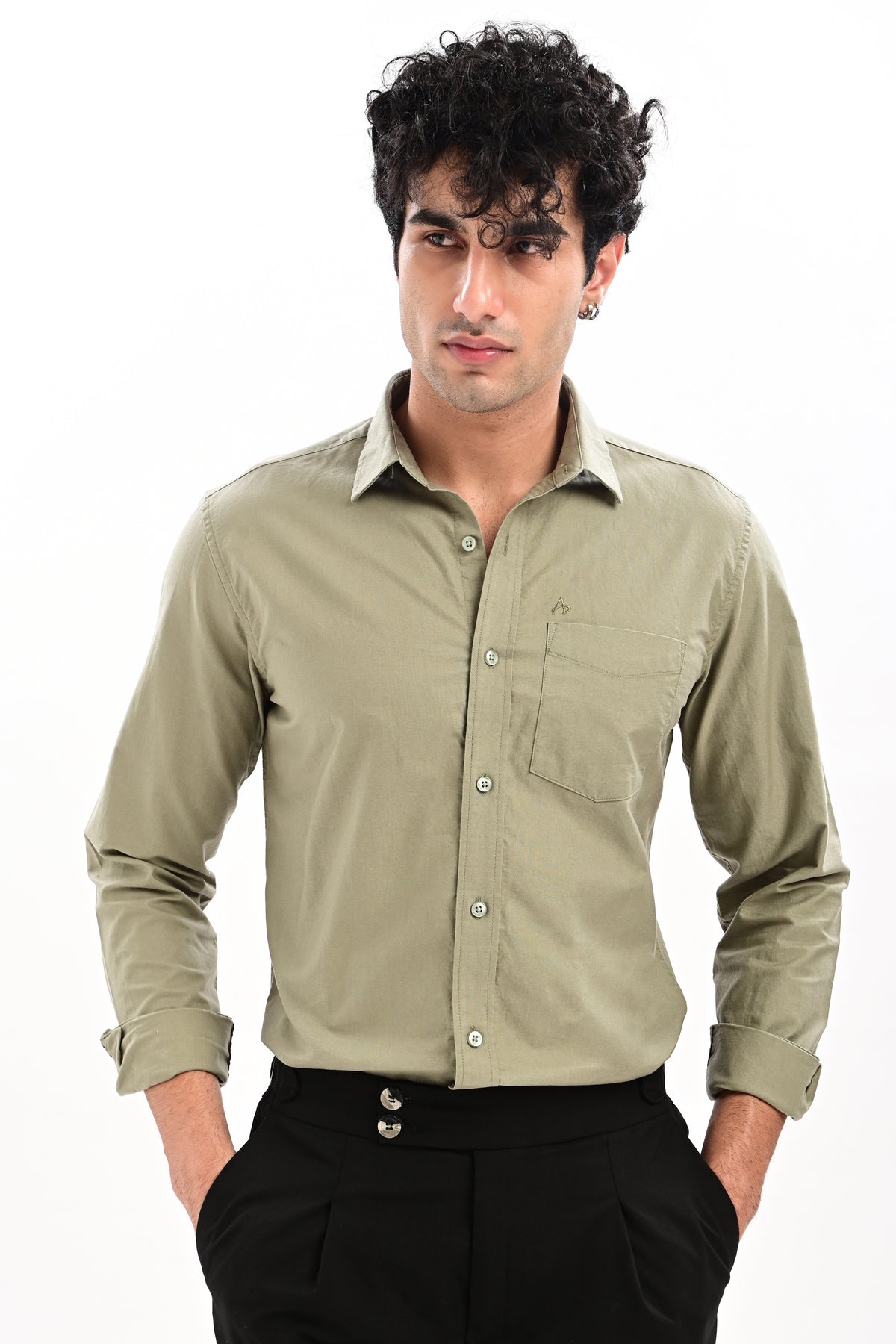 Elite Oxford Tapered Fit Full Sleeve Shirt – Sage Green