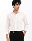Elite Oxford Tapered Fit Full Sleeve Shirt – White