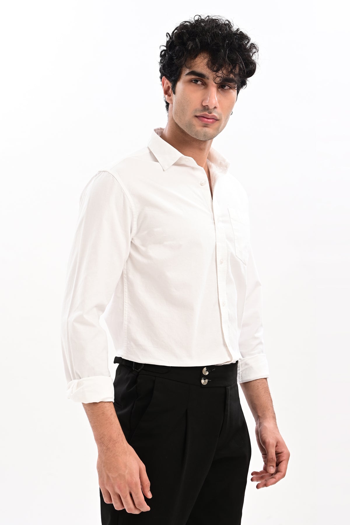 Elite Oxford Tapered Fit Full Sleeve Shirt – White