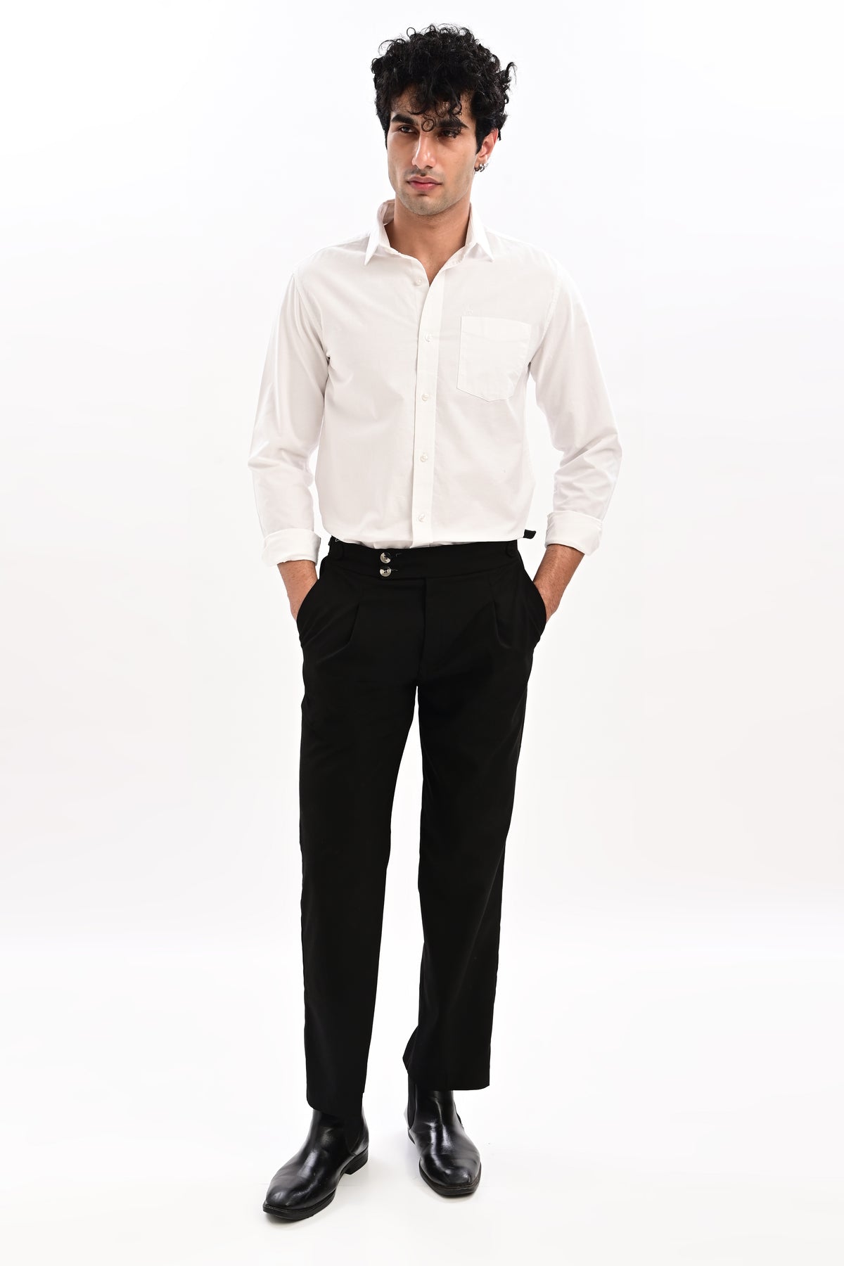 Elite Oxford Tapered Fit Full Sleeve Shirt – White