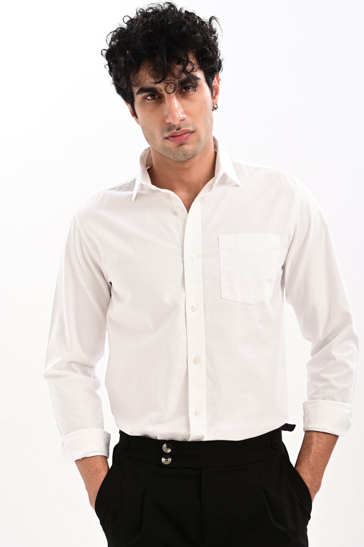 Elite Oxford Tapered Fit Full Sleeve Shirt – White