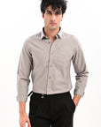 Elite Oxford Tapered Fit Full Sleeve Shirt – Cloud Grey