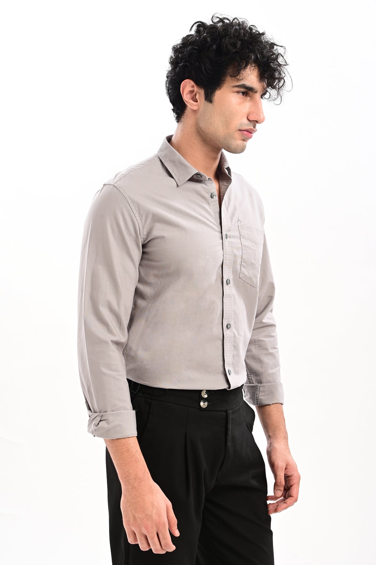 Elite Oxford Tapered Fit Full Sleeve Shirt – Cloud Grey