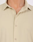 Cream Stretch Slim Fit Shirt