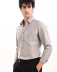 Elite Oxford Tapered Fit Full Sleeve Shirt – Cloud Grey
