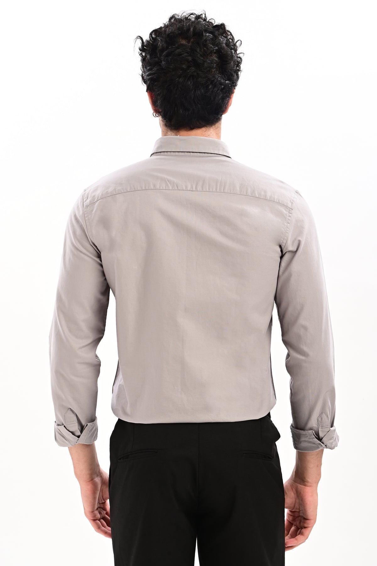 Elite Oxford Tapered Fit Full Sleeve Shirt – Cloud Grey
