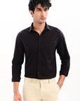 Elite Oxford Tapered Fit Full Sleeve Shirt – Black