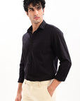 Elite Oxford Tapered Fit Full Sleeve Shirt – Black