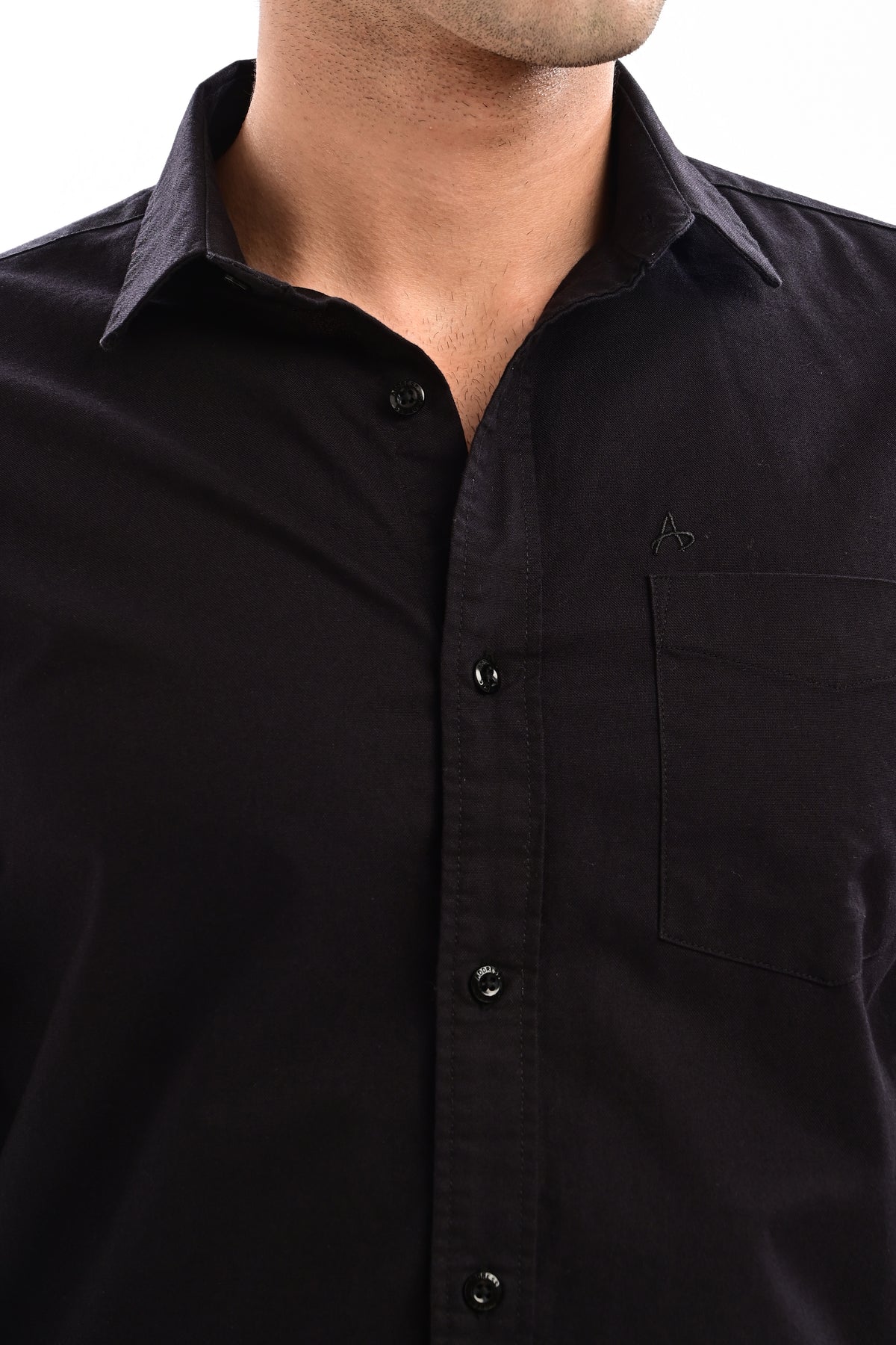 Elite Oxford Tapered Fit Full Sleeve Shirt – Black