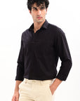 Elite Oxford Tapered Fit Full Sleeve Shirt – Black