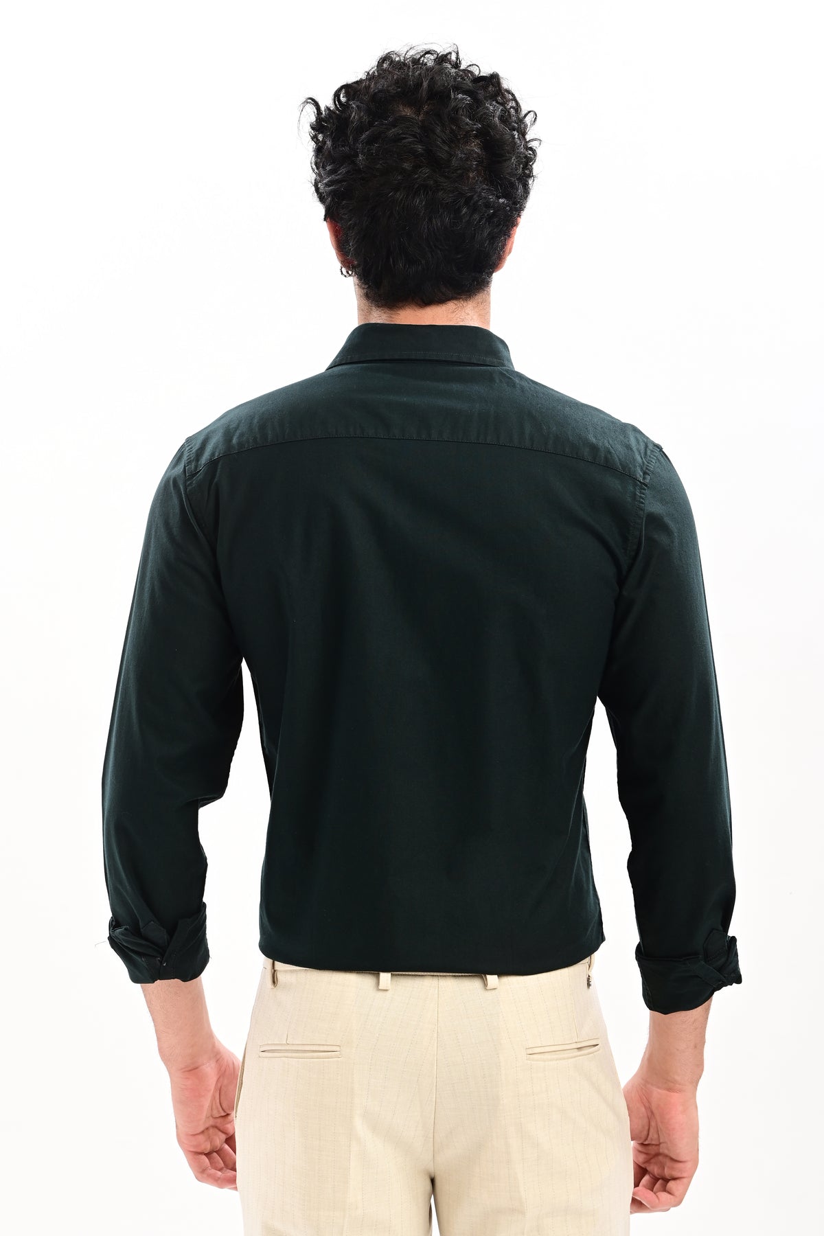 Elite Oxford Tapered Fit Full Sleeve Shirt – Dark Green