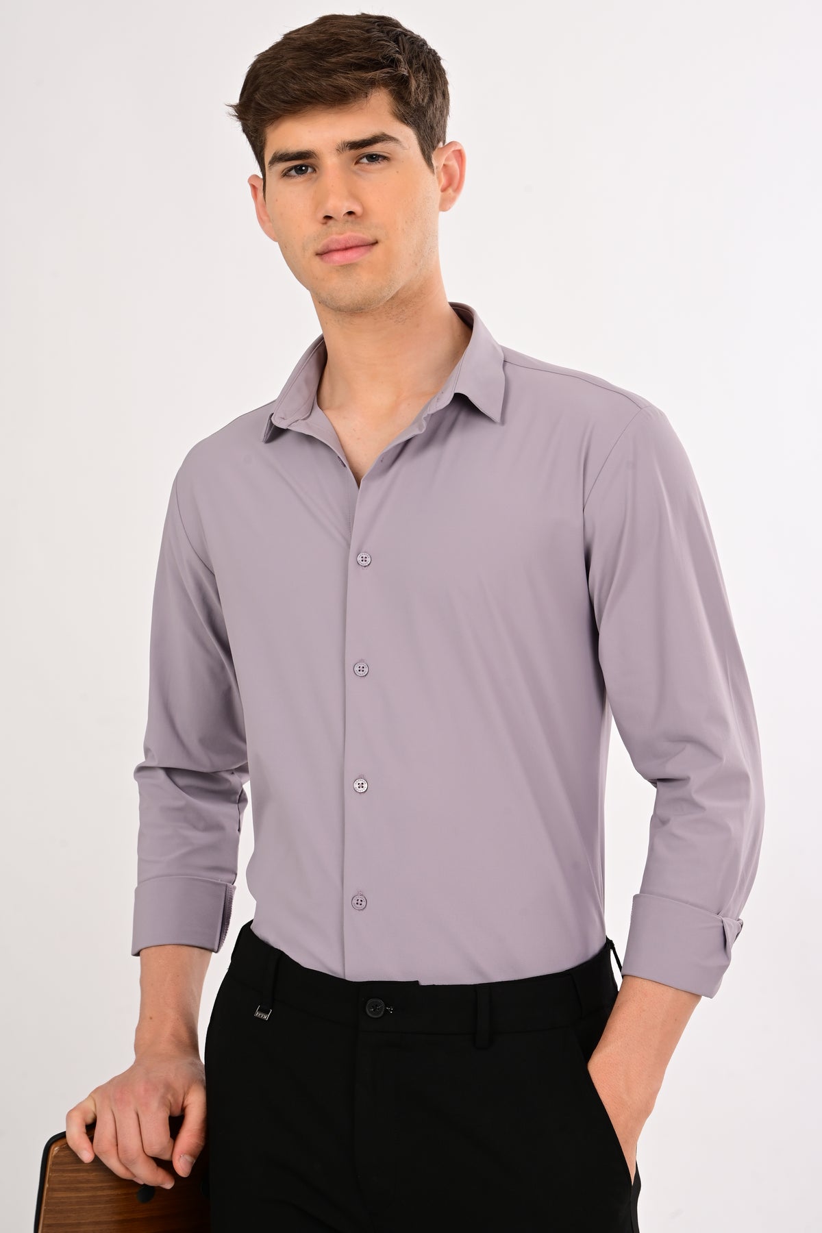 Lavender Stretch Slim Fit Shirt