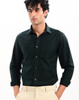Elite Oxford Tapered Fit Full Sleeve Shirt – Dark Green
