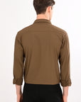 Brown Stretch Slim Fit Shirt