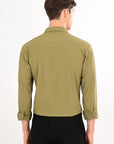 Sap Green Stretch Slim Fit Shirt